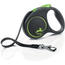 Flexi Black Design Yeşil Medium 5 mt Şerit Otomatik Köpek Gezdirme Tasması t