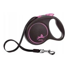 Flexi Black Desing 5 m Pembe Medium Şerit Köpek Gezdirme