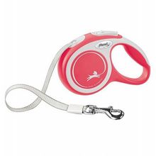 Flexi L - 5M New Comfort Beyaz Şerit Köpek Gezdirme Tasması