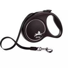 Flexi New Black Desing Large Şerit Siyah 5 mt Otomatik Köpek Gezdirme