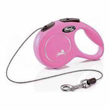 Flexi Xsmall Pembe 3 mt New Classic İp Otomatik Köpek Gezdirme Tasması