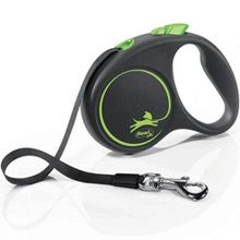 Flexi Yeşil 5 m M Yeşil Black Design Otomatik Şerit Köpek Gezdirme Kayışı