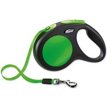 Flexi Yeşil Medium 5 mt Neon Reflektörlü Şerit Otomatik Köpek Gezdirme Tasması