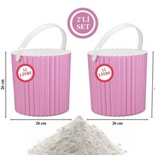 Flora F365 2'li Un ve Yuvarlak Pembe Bakliyat Saklama Kovası