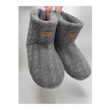 fluffy Triko Dona, Polar, İçi Peluş, Kalın ve Kaydırmaz Taban Erkek Ev Pandufu Botu