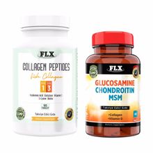 Flx Collagen Peptides Tip 1-3 Fish Collagen 90 Tablet + Glucosamine Chondroitin MSM Collagen Vitamin D 60 Tablet
