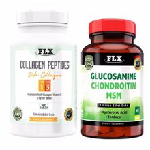 Flx Collagen Peptides Type 1-3 Fish Collagen 180 Tablet + Glucosamine Chondroitin MSM Zerdeçal 60 Tablet