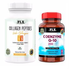 Flx Collagen Peptides Type 1-3 Fish Collagen 90 Tablet + Coenzyme Q-10 200 mg 60 Tablet