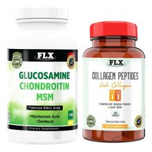 Flx Glucosamine Chondroitin MSM 180 Tablet + Collagen Peptides Fish Collagen 60 Tablet