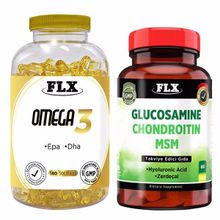 Flx Omega 3 180 Kapsül Balık Yağı + Glucosamine Chondroitin MSM Hyaluronic Acid Zerdeçal 60 Tablet