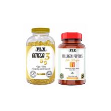 Flx Omega 3-6-9 90 Kapsül Balık Yağı + Collagen Peptides Fish Collagen Type 1-3 60 Tablet