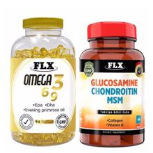 Flx Omega 3-6-9 90 Kapsül Balık Yağı + Glucosamine Chondroitin MSM Collagen Vitamin D 60 Tablet