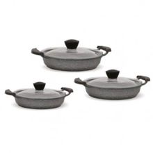 FMS 6 Parça Granit Gri Omlet Seti