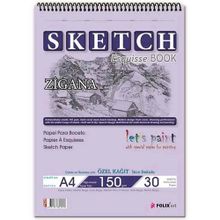 Folix Sketchbook Zigana A4 Spiralli 150 gr 30 Yaprak Eskiz Defteri