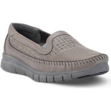Forelli Eterna-G Gri Comfort Kadın Deri Ayakkabı