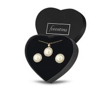 Forentina PS1364 İnci modeli Kolye Küpe Takı Seti