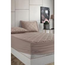 Formeya Alez Kahverengi %100 Pamuk Kapitone 120x200 cm Yatak Koruyucu Alez Fitted Çarşaf