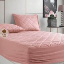 Formeya Alez Pudra %100 Pamuk Kapitone 100x200 CM Yatak Koruyucu Alez Fitted Çarşaf