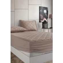 Formeya Fitted Kapitone Kahverengi %100 Pamuk 180x200 cm Çarşaf Alez Yatak Koruyucu