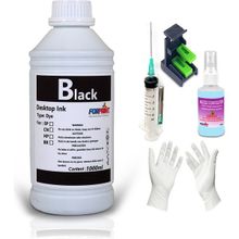 Forprint Canon Uyumlu 1000 ml Siyah Kartuş Dolum Mürekkebi