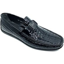 Fosco 2094 589 430 Siyah Hakiki Deri Erkek Loafer Rok Ayakkabı