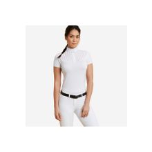 Fouganza 500 Polo Beyaz Uzun Kollu Binicilik Kadın T-Shirt