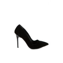 Fox Shoes 8922151902 Siyah Süet Topuklu Ayakkabı