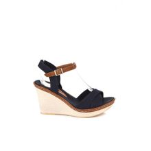 Fox Shoes 9674040205 Lacivert Dolgu Topuklu Ayakkabı