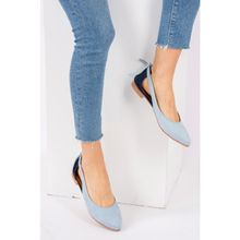 Fox Shoes H726324002 Mavi Lacivert Kadın Babet