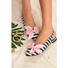 Fox Shoes H726809004 Siyah Beyaz Pudra Kumaş Kadın Babet