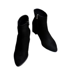 Fox Shoes L251089302 Siyah Süet Kalın Topuklu Kadın Bot