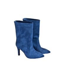 Fox Shoes L404891302 Lacivert Süet İnce Topuklu Kadın Bot