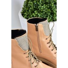 Fox Shoes L430145509 Ten Suni Deri Taşlı Kadın Bot