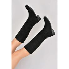 Fox Shoes L726600902 Siyah Süet Düz Taban Günlük Kadın Çizme
