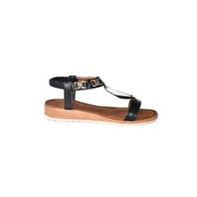 Fox Shoes M258312209 Siyah Taş Detaylı Günlük Kadın Sandalet