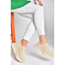 Fox Shoes P239503304 Bej Triko Kumaş Kadın Spor Ayakkabı Sneakers