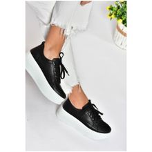 Fox Shoes P2741175 09 Siyah Yüksek Tabanlı Kadın Spor Ayakkabı