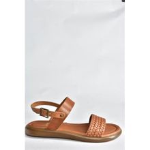 Fox Shoes P291013603 Taba Hakiki Deri Günlük Kadın Sandalet