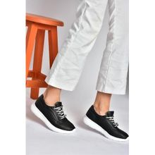 Fox Shoes P5405024 03 Siyah Hakiki Deri Kadın Spor Ayakkabı