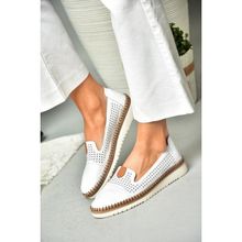 Fox Shoes P555500103 Beyaz Hakiki Deri Kadın Ayakkabı