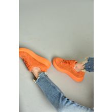 Fox Shoes P602045002 Turuncu Süet Kadın Spor Ayakkabı