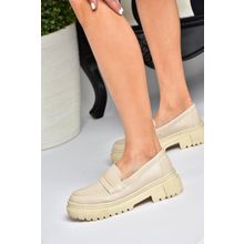 Fox Shoes P6520345009 Bej Kalın Tabanlı Kadın Günlük Ayakkabı