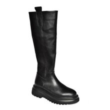 Fox Shoes R312401309 Siyah Suni Deri Kalın Tabanlı Kadın Çizme