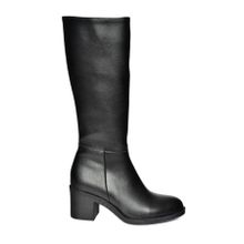 Fox Shoes R404800509 Siyah Suni Deri Alçak Topuklu Kadın Çizme