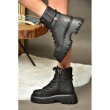 Fox Shoes R973970109 Siyah Kalın Tabanlı Günlük Kadın Bot