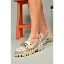 Fox Shoes S2502426 09 Bej Kalın Tabalı Kadın Ayakkabı