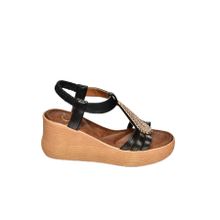 Fox Shoes S2581610 09 Dolgu Tabanlı Siyah Kadın Sandalet