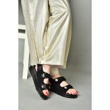 Fox Shoes S2671220 04 Kumaş Siyah Kadın Sandalet