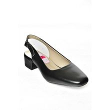 Fox Shoes S908040003 Siyah Hakiki Deri Kalın Topuklu Kadın Ayakkabı