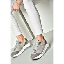 Fox Shoes S973113002 Gri Süet Kadın Spor Ayakkabı